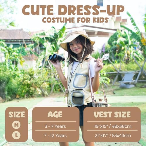 Kids Explorer Kit with Safari Vest & Hat for 3-7 Year Old Boys & Girls - Image 5