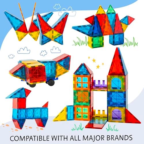 SUNNY AUNTIE Magnetic Tiles STEM Toys Building Set, Ages 3+ - 240 Pieces - Image 6