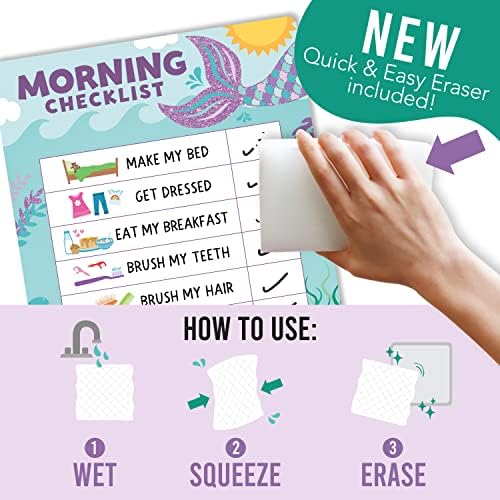 Dry Erase Morning & Bedtime Routine Chart for Kids Stickers Magnetic - Image 2