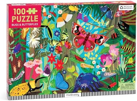 Mudpuppy - Bugs & Butterflies 100 Piece Jigsaw Puzzle for Kids by Mudpuppy