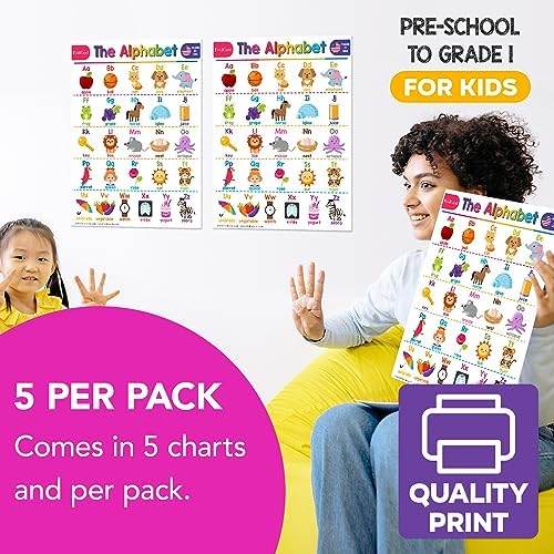 FoldCard Alphabet Chart Educational Poster 8.5x11 5pk - Image 4