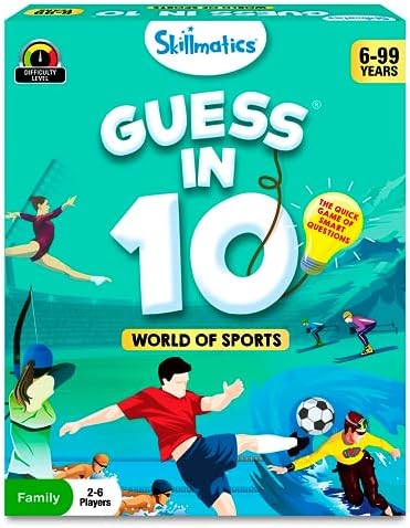 Skillmatics Guess in 10 Trivia Card Game – Sports, Gift for Boys & Girls by Skillmatics