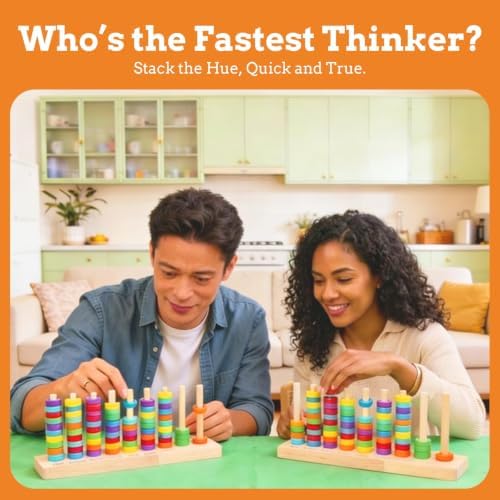 Color Stack Challenge Game, Sorting & Stacking Toys for Toddlers - Image 2