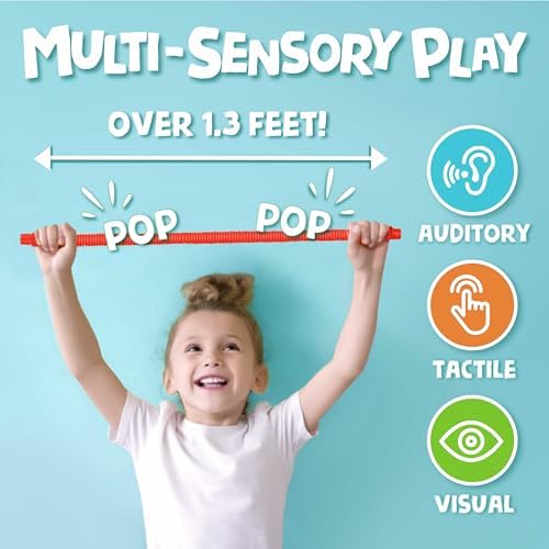 BUNMO Pop Tubes - Sensory Toys - Fidget Toys - Imaginative Play & Stimulating Creative Learning - Hours of Fun for Kids - Tons of Ways to Play - Non-Mouthable Toy 3+ - 8 Pack Small - Image 3