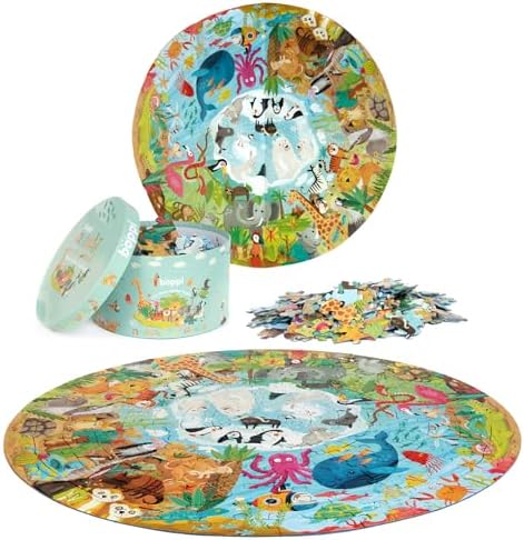 boppi Round 150 Piece Jigsaw for Kids Aged 5-8 | Educational Animals Around the World Puzzle with Continents & Animal Habitats | Eco-Friendly Recycled Cardboard - Image 3