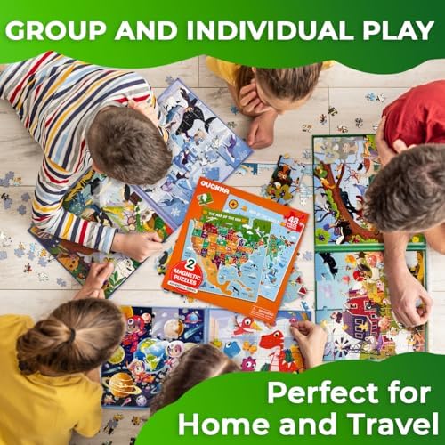 Magnetic Puzzles for Toddlers 3-5 - 2x48 Pieces Travel Games Ages 4-8 - Image 4