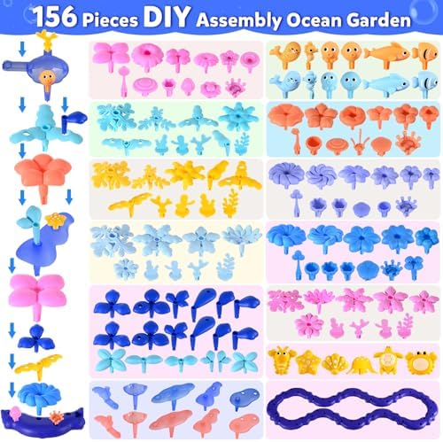 Doloowee 156Pcs Marine Coral Flower Garden Building Toys for Girls Age 3-8 - Image 6