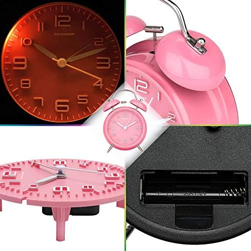 Peakeep 4 Inches Twin Bell Loud Alarm Clock for Heavy Sleepers - Image 5
