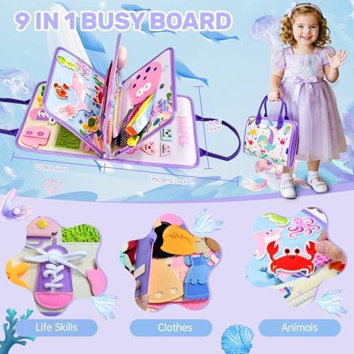 Aurasys Toddler Busy Board Montessori Toys for Girls Gift - Image 2