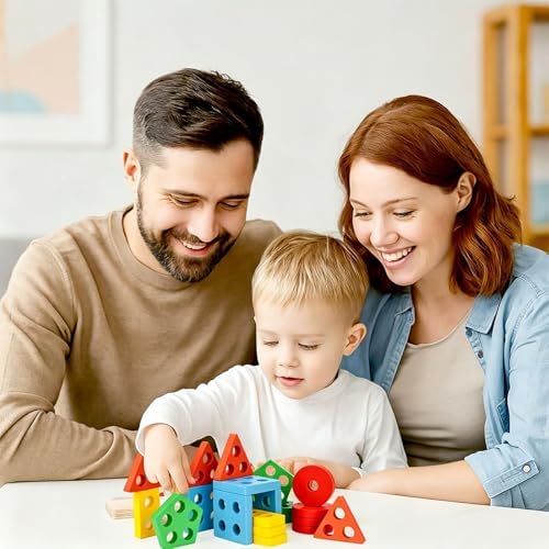 3 otters Wooden Stacking Sorting Toy, 20PCS - Image 6