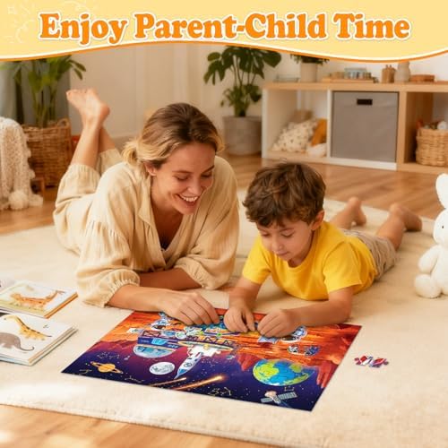 4 Packs 100 Piece Puzzles for Kids Ages 4-6 6-8 8-10, USA World Map Kids Puzzles Ages 3-5 4-6 5-8, Solar System Mars Adventure 100 Piece Puzzle for Adults Seniors, Educational Jigsaw Puzzles 15"x10" - Image 6