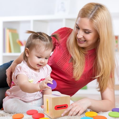 Montessori Toys for Toddlers 1-3 Color Sorting Wooden Object Permanence Box - Image 6