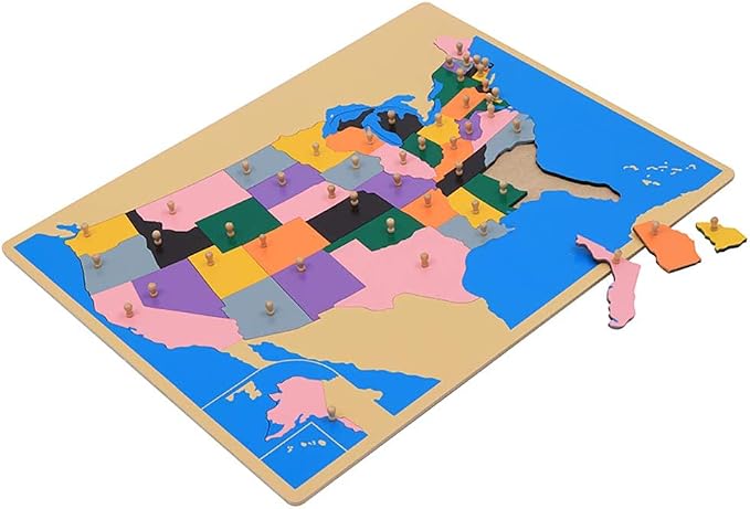 Montessori Puzzle Map of USA (with Labeled Control Map) - Image 6