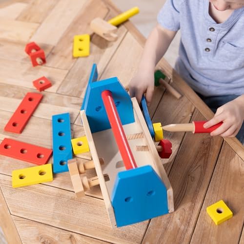 Melissa & Doug Take-Along Tool Kit Wooden Construction Toy (24 pcs) - Image 2