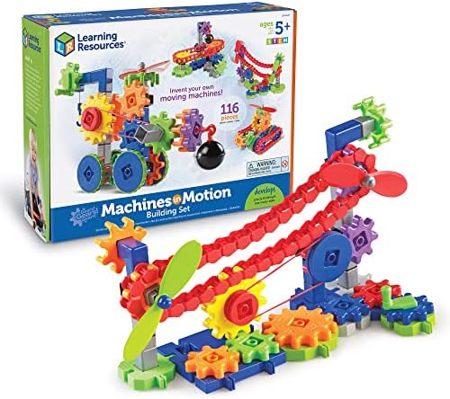 Learning Resources Gears! Gears! Gears! Machines in Motion - Toddler STEM, Building Toys for Kids, Hands-On Construction & Engineering Set, Critical Thinking, Fine Motor Skills by LearningResources