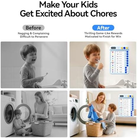 Chore Chart for Kids with Visual Timer, ADHD Tools Visual Schedule Planning Board with Slider, 20 Personalizable Cards and Magnetic Marker, Morning/Bedtime/Daily Routine Chart Checklist - Blue - Image 6