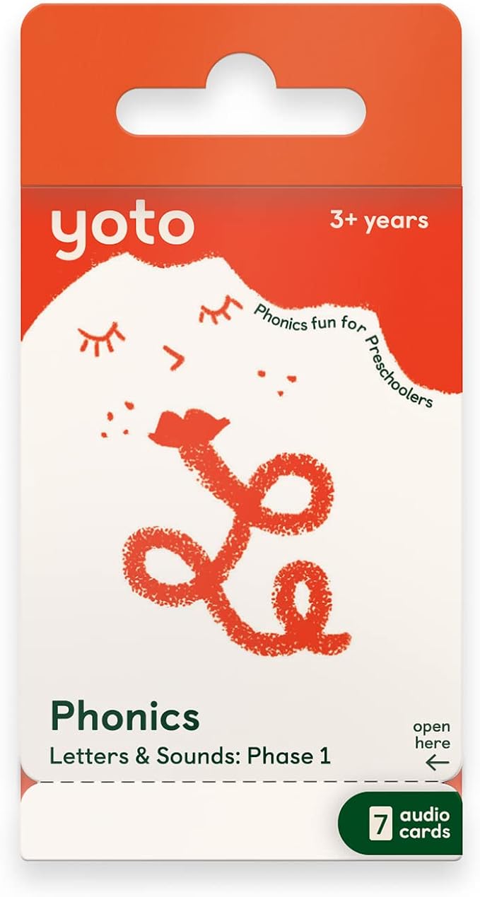 YOTO Phonics: Letters & Sounds: Phase 1 – Kids 7 Audio Cards for Use with Player & Mini All-in-1 Audio Device, Educational Screen-Free Listening with Fun Interactive Learning Activities, Ages 3+ by Yoto