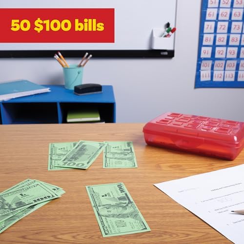 Learning Advantage One Hundred Dollar Play Bills, Set of 50 Paper Bills - Image 2