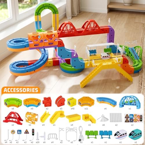 152 pcs KlickRail Electric Train Set Race Track for 3 4 5 6 7 8 Years Old - Image 5