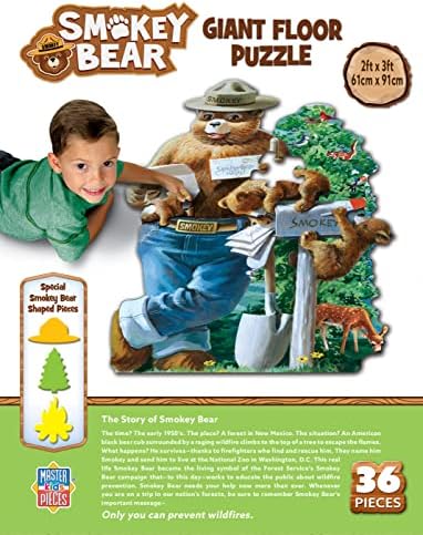 MasterPieces Floor Puzzle - Smokey Bear Jigsaw, Jumbo 36 Piece - Ages 4+ - Image 3