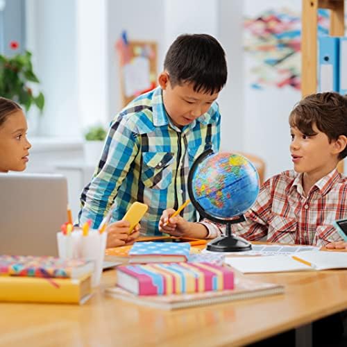World Globe for Kids Learning - 6 inch Interactive Earth Globe with Stand for Children Students Educational Geography, Spinning World Globes Map Decorative Kids Room Classroom, Desk, Office, Home - Image 6