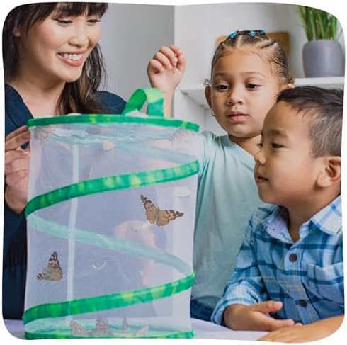 Insect Lore Butterfly Garden with 10 Live Baby Caterpillars - Habitat, Feeder, Chrys-A-Lid Holders, STEM Activity Journal - Raise and Release Painted Lady Butterflies - Image 4