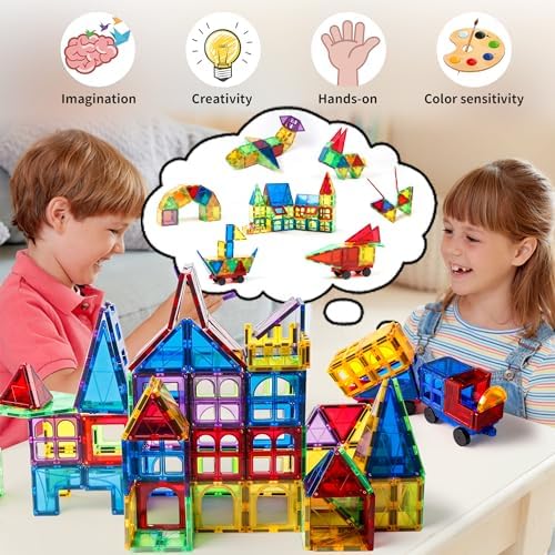 MAGBLOCK 120PCS Magnetic Tiles Building Blocks Construction Toys for Kids - Image 2