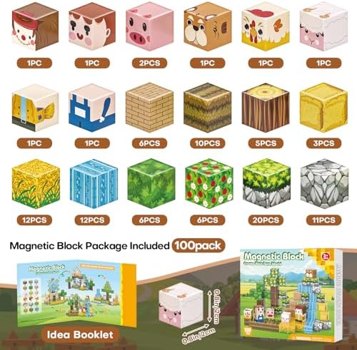 100pcs Magnetic Blocks, Magnetic Cubes with Forest Animals Blocks Set - Image 3