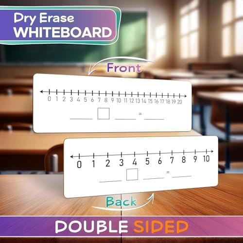 SCRIBBLEDO Dry Erase Number Line Board 12x4 Double Sided 10 Set with Eraser - Image 2
