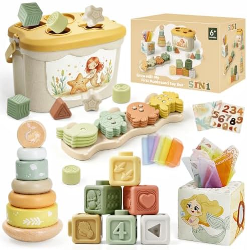 Baby Toys for 6-12 Months, Montessori Toys for 6 Month Old Gift Set by FEBALHS