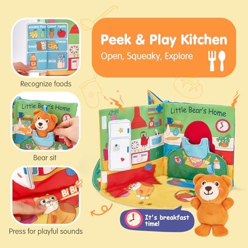 hahaland 3D Book for 0-12 Months Soft Cloth Interactive Activity Baby Book - Image 4