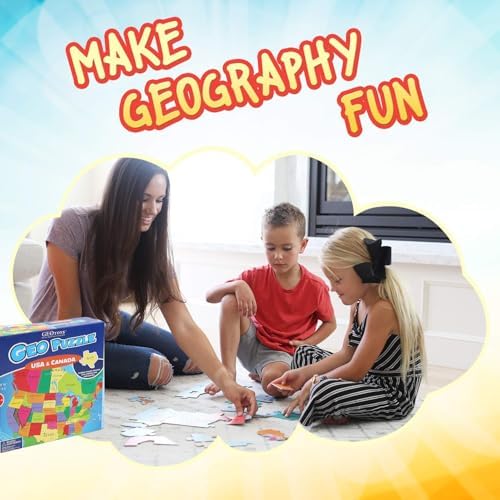 GeoPuzzle USA & Canada Jigsaw Puzzles, 69 Pc Puzzle for Kids Ages 6 & Up - Image 2