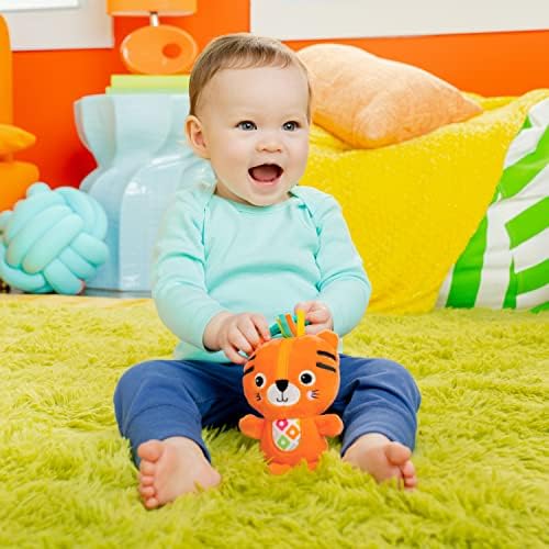 Bright Starts Jingle Joy Reach & Rattle Toy for Stroller - Tiger with Chime Sounds - Unisex, Newborn + - Image 6
