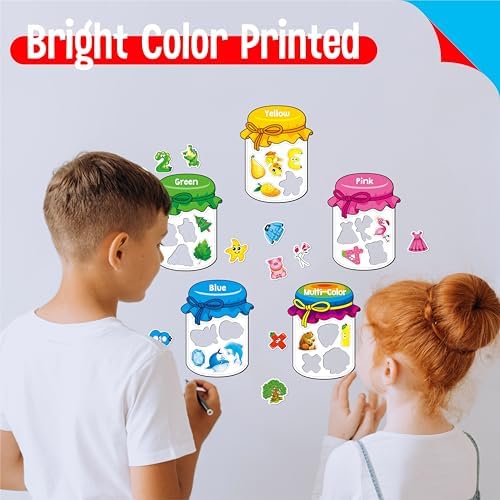 12 Pieces Magnetic Color Sorting Toys, 60 Color, Number & Math Symbol Magnets Early Educational Sorting Set for Refrigerator Whiteboard Baby Toddlers Kids - Image 5