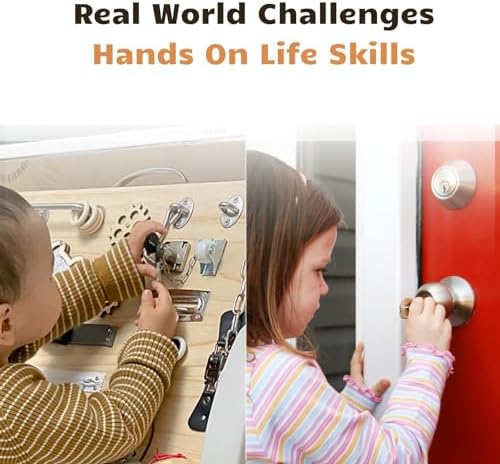 5 Pieces Busy Board DIY Accessories for Toddlers - Sensory Board Parts - Latch- Door Chain - Lock with Key -Gate Hook- Montessori l Toys - Early Development Items - Image 5