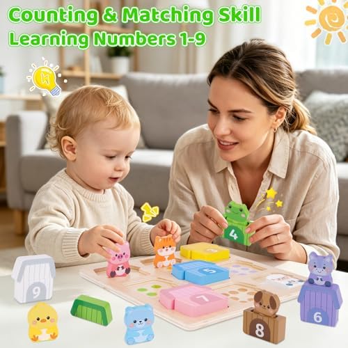 Montessori Wooden Farm Animals Toys for 1 2 3 Year Old Toddler - Image 2