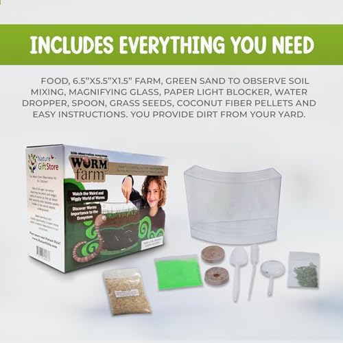 Worm Farm for Kids with 20 Live Worms and Food, All-in-One Ecosystem Bundle - Image 5