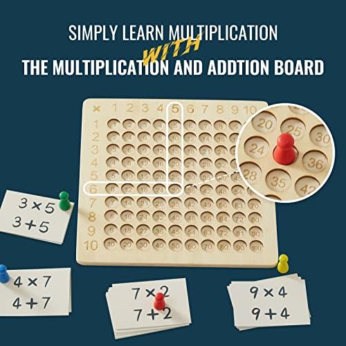 Asweets 2 in 1 Wooden Montessori Multiplication Addition Board Game 1 Pc - Image 2
