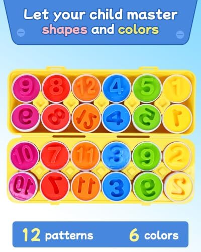 Tinabless Matching Eggs, 12-Piece Number Matching Toy for Toddlers 1-3 - Image 2