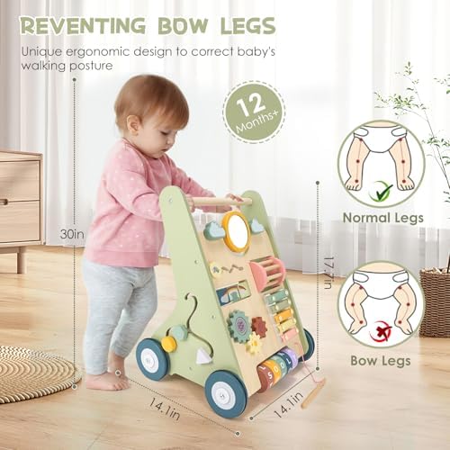 Wooden Baby Push Walker,Montessori Push Walker for Babies 10-12 Months - Image 6