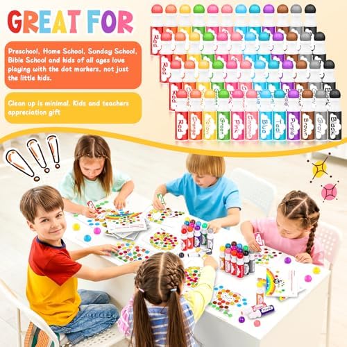 Soucolor 96-Pack Washable Dot Markers for Kids & Toddlers 8 Vibrant Colors - Image 2