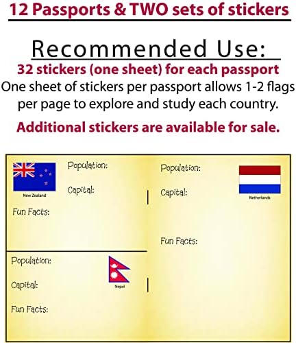SJPRINTER Passport-Style Notebooks 12-Pack — Blank Pocket Journals for Travel Scrapbook, Classroom Geography & Social Studies — Use with Travel Stickers & World Flags — Bulk Stationery - Image 2