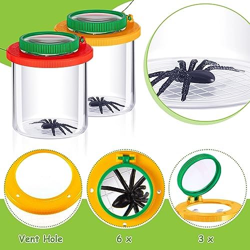 Libima 100 Pcs Bug Collection Kit Include 20 Magnifying Insect Box 20 Net 60 Fine Motor Skill Toys Sensory Learning Tools Bug Jar Tweezers for Outdoor Science Nature Exploration Observation - Image 3