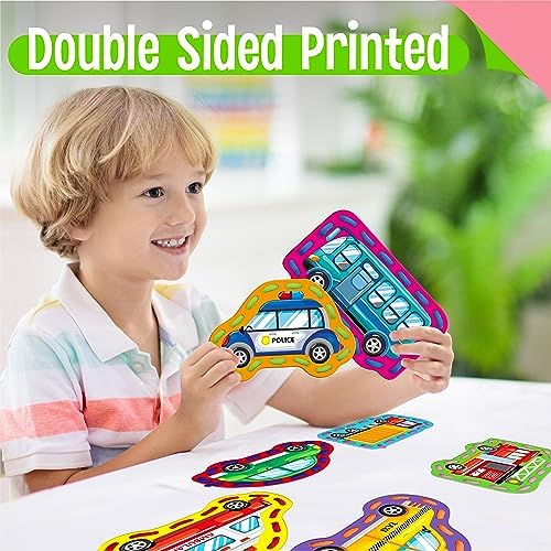 SpriteGru 9 Pieces Kids Lacing Cards, Double Sided Sewing Cards in 9 Vehicle Cards with 9 Colorful Laces, Imagination Development Lacing Toys Games for Children Educational and Learning Activity - Image 4