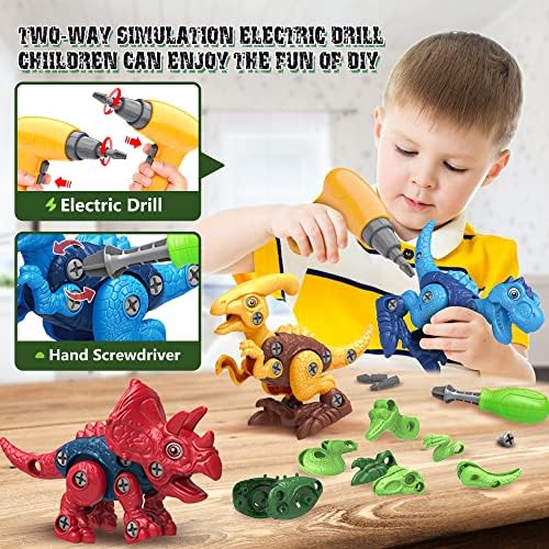 Dinosaur Toys for 3, 4, 5, 6, 7 Year Old Boys, Take Apart Toys with Electric Drill for Kids, STEM Educational Construction Building Toy, Ideal Birthday Christmas Easter Gifts, Incl Tyrannosaurus Rex - Image 3