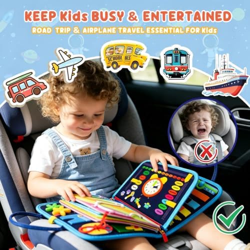 Busy Board Montessori Toys for Children,Felt Sensory Activity Board Sorting Toy Age 3-4 - Image 4