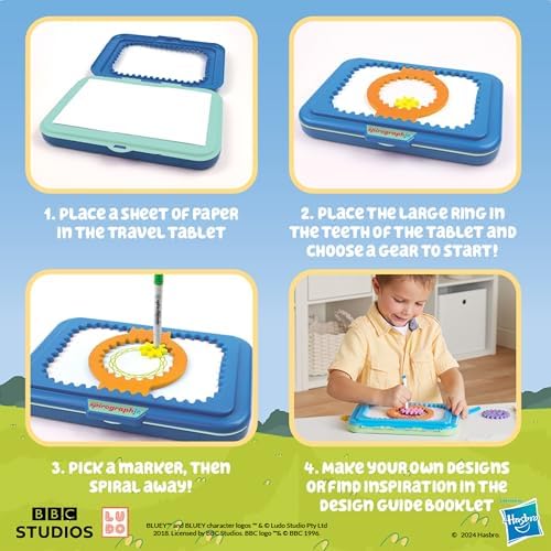 Spirograph Jr Bluey Toys Toddler Arts and Crafts for Kids Drawing Kit - Image 6