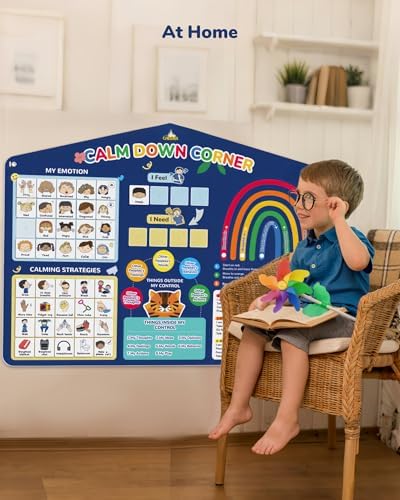 CHEFAN Calm Down Corner Set, Feelings Chart for Kids,Social Emotional Learning Activities,Calm Corner Classroom Supplies for Therapy Office Decor, Mental Health Wall Decorations for Preschool Teachers - Image 5