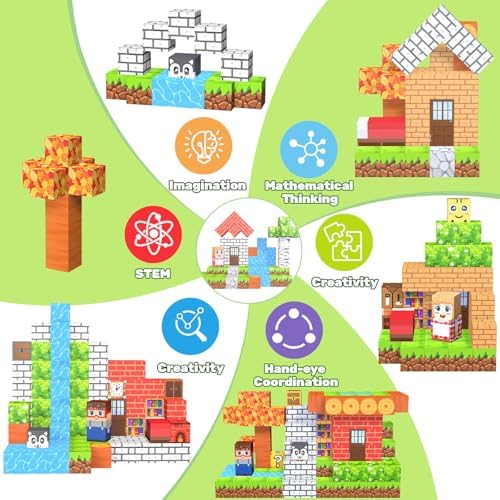 LionFuny 200PCS Magnetic Blocks,Magnetic Building Blocks Stacking Toys,Magnet Toys Building World Set, STEM Sensory Christmas Birthday Gift for Toddlers Boys Kids Age 3 4 5 6 7 8,Upgrade 1" Large Size - Image 2