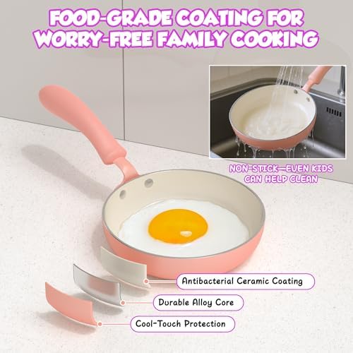 Gotoofun Kids Cooking Set Real for Mini Kitchen, Safe Kids Knife Set & Stove Burner, Montessori Cooking Toys for Boys Girls Ages 8-12, Beginner Friendly Food Making Kit (Pink) - Image 5